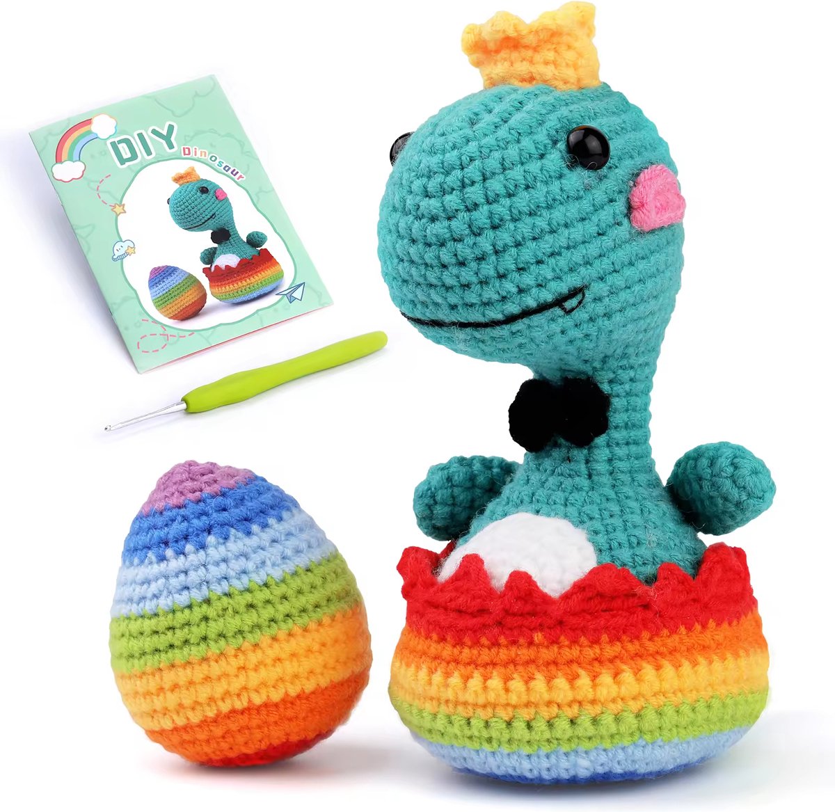 Haken voor Beginners | Haakpakket Schattige Baby Dino - Starterspakket Haken voor Starters en Liefhebbers